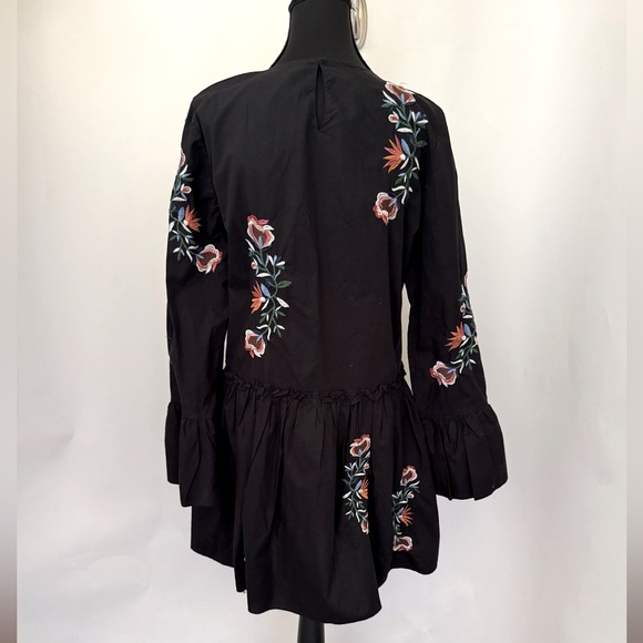 Zara Trafaluc Collection Floral Embroidered Long Sleeve Mini Dress, Size S, NWT - Picture 9 of 16